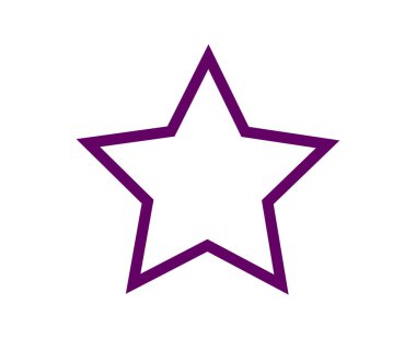 Star Shape Outline Purple Stroke Symbol Design Vector Illustration