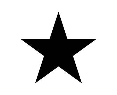 Yıldız Şekli Sembolü Siyah Grafik Tasarım Element Vektörü İllüstrasyonu