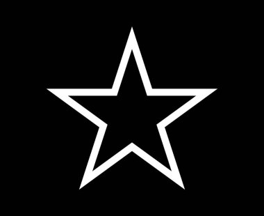 Star Shape Outline Black And White Stroke Star Shape Symbol Vector Illustration