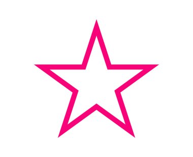 Star Shape Outline Pink Stroke Star Shape Symbol Vector Illustration