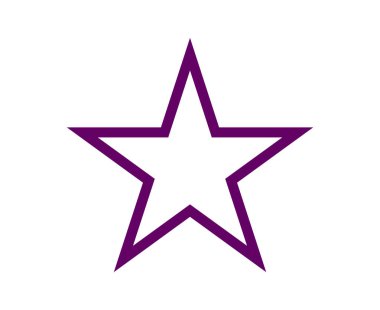 Star Shape Outline Purple Stroke Star Shape Symbol Vector Illustration
