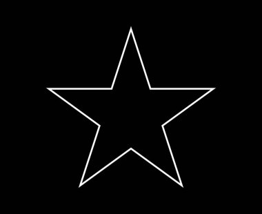 Star Shape Outline Stroke Black And White Symbol Vector Illustration