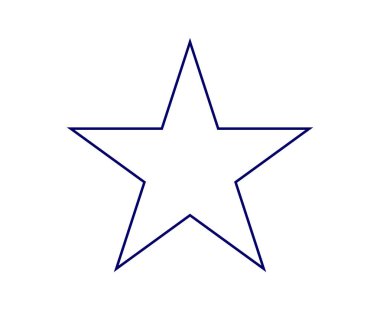 Star Shape Outline Stroke Blue Symbol Vector Illustration