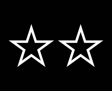 Star Shape Outline Set Black And White Stroke Star Shape Symbol Vector Illustration