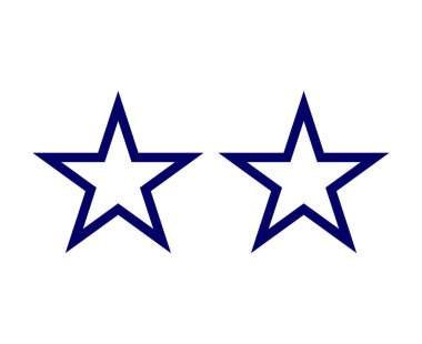 Star Shape Outline Set Blue Stroke Star Shape Symbol Vector Illustration