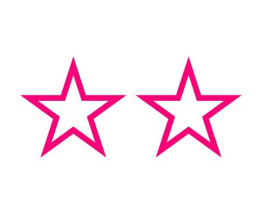 Star Shape Outline Set Pink Stroke Star Shape Symbol Vector Illustration