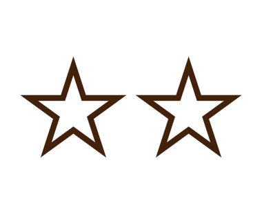 Star Shape Outline Set Brown Stroke Star Shape Symbol Vector Illustration