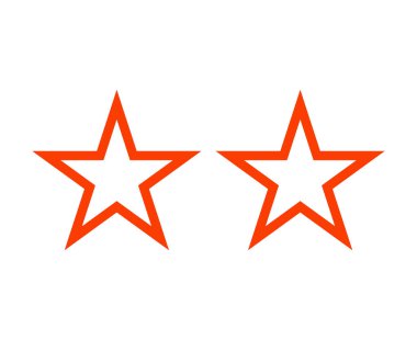 Star Shape Outline Set Orange Stroke Star Shape Symbol Vector Illustration