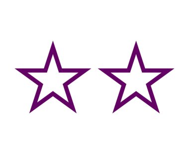 Star Shape Outline Set Purple Stroke Star Shape Symbol Vector Illustration