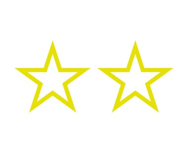 Star Shape Outline Set Yellow Stroke Star Shape Symbol Vector Illustration