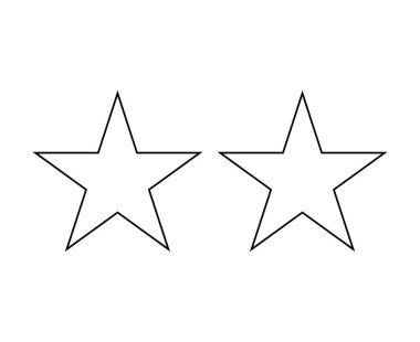 Star Shape Set Outline Stroke Black Symbol Vector Illustration