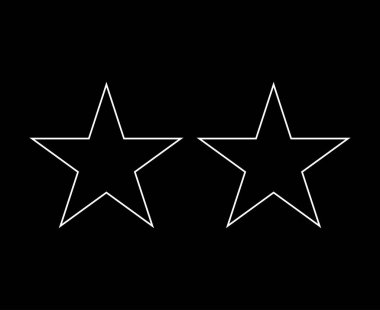 Star Shape Set Outline Stroke Black And White Symbol Vector Illustration