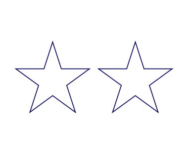 Star Shape Set Outline Stroke Blue Symbol Vector Illustration
