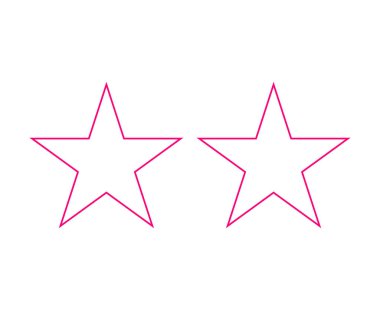 Star Shape Set Outline Stroke Pink Symbol Vector Illustration