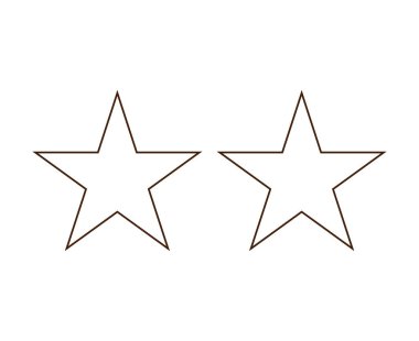 Star Shape Set Outline Stroke Brown Symbol Vector Illustration