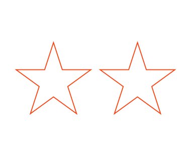 Star Shape Set Outline Stroke Orange Symbol Vector Illustration