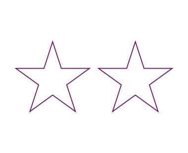 Star Shape Set Outline Stroke Purple Symbol Vector Illustration