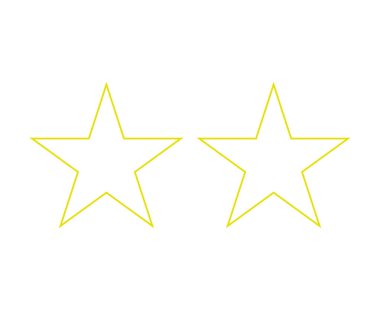 Star Shape Set Outline Stroke Yellow Symbol Vector Illustration