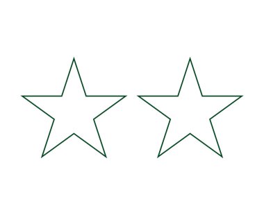 Star Shape Set Outline Stroke Green Symbol Vector Illustration