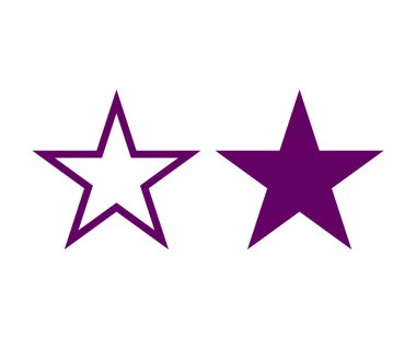 Star Outline Stroke And Star Shape Purple Symbol Vector Illustration