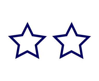 Star Shape Outline Blue Design Elements Symbol Vector Illustration