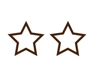 Star Shape Outline Brown Design Elements Symbol Vector Illustration