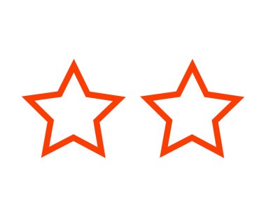 Star Shape Outline Orange Design Elements Symbol Vector Illustration