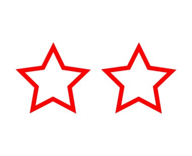Star Shape Outline Red Design Elements Symbol Vector Illustration