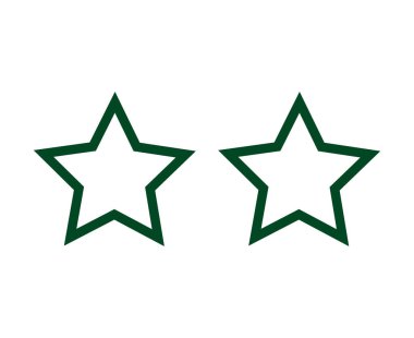 Star Shape Outline Green Design Elements Symbol Vector Illustration