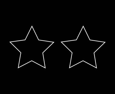 Star Shape Outline Stroke Black And White Design Elements Symbol Vector Illustration