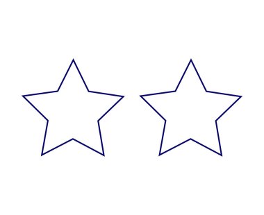 Star Shape Outline Stroke Blue Design Elements Symbol Vector Illustration