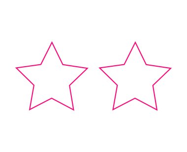 Star Shape Outline Stroke Pink Design Elements Symbol Vector Illustration