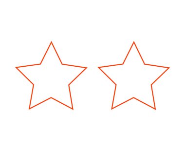 Star Shape Outline Stroke Orange Design Elements Symbol Vector Illustration