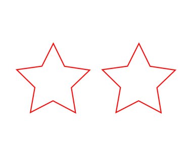 Star Shape Outline Stroke Red Design Elements Symbol Vector Illustration