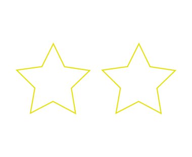 Star Shape Outline Stroke Yellow Design Elements Symbol Vector Illustration