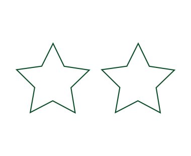 Star Shape Outline Stroke Green Design Elements Symbol Vector Illustration