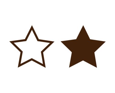 Star Shape And Star Outline Stroke Brown Design Elements Symbol Vector Illustration