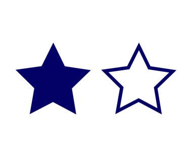 Star Shape And Star Outline Stroke Blue Design Symbol Vector Illustration