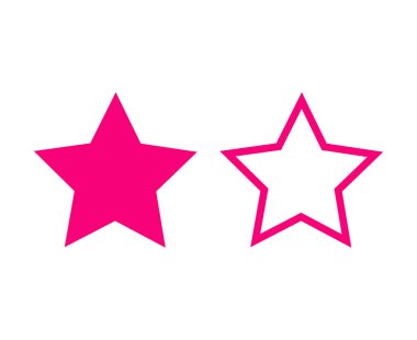 Star Shape And Star Outline Stroke Pink Design Symbol Vector Illustration