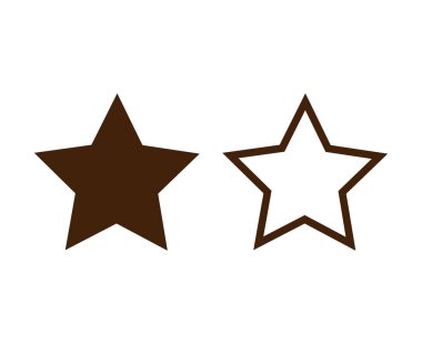 Star Shape And Star Outline Stroke Brown Design Symbol Vector Illustration