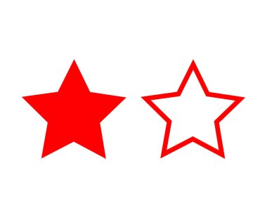 Star Shape And Star Outline Stroke Red Design Symbol Vector Illustration