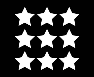 Star Shape Collection Design Black And White Elements Vector Illustration