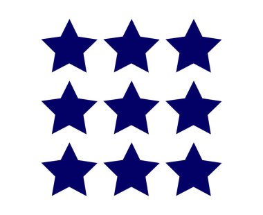 Star Shape Collection Design Blue Elements Vector Illustration
