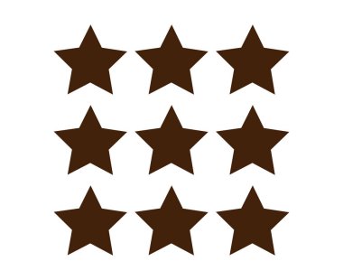 Star Shape Collection Design Brown Elements Vector Illustration