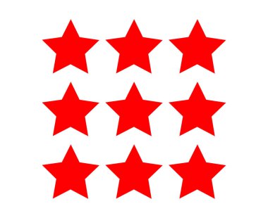 Star Shape Collection Design Red Elements Vector Illustration