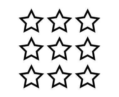 Star Shape Outline Collection Design Black Element Vector Graphic Illustration