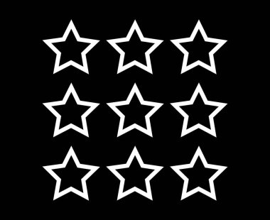 Star Shape Outline Collection Design Black And White Element Vector Graphic Illustration