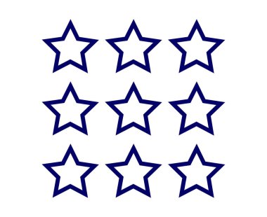 Star Shape Outline Collection Design Blue Element Vector Graphic Illustration