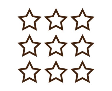 Star Shape Outline Collection Design Brown Element Vector Graphic Illustration