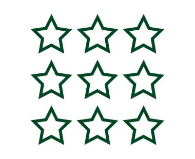 Star Shape Outline Collection Design Green Element Vector Graphic Illustration